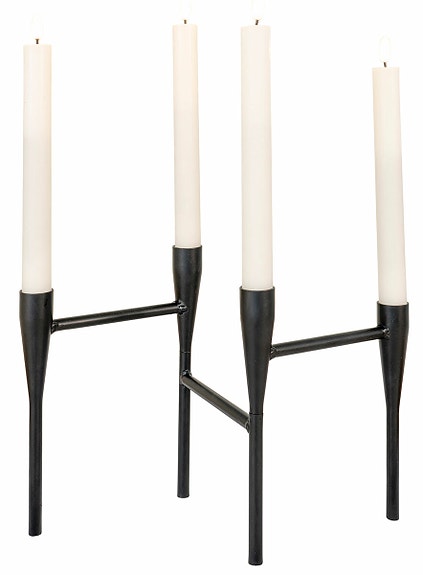OUTLET House Nordic metallinen 4-os kynttilänjalka 15x28x21 cm musta