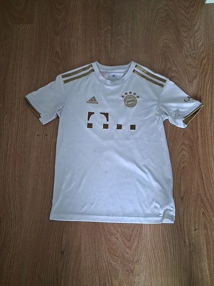 Adidas FC Bayern München Mané jalkapallopaita 11-12 vuotiaiden koko valkoinen