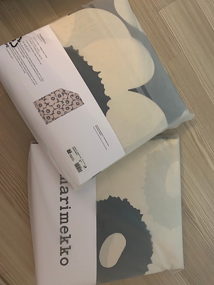 Marimekko Unikko pussilakana 150x210 cm harmaa-valkoinen