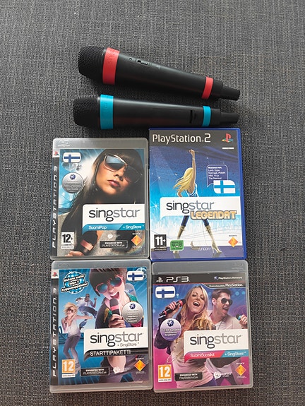 PS3 PS2 SingStar pelit + mikit