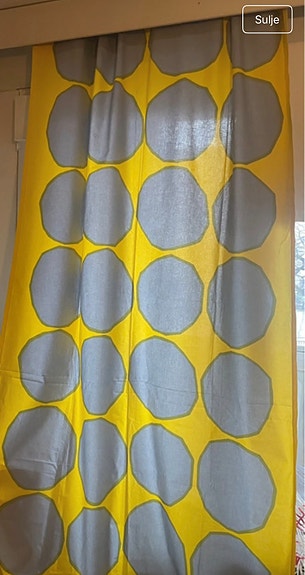 Marimekko Kivet -verho (2008), koko n. 140 × 270 cm x 1 kpl