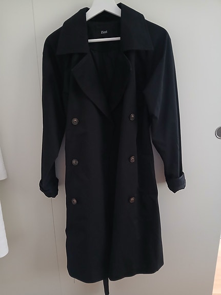 Zizzi musta trenssi/trench coat takki S _ käyttämätön