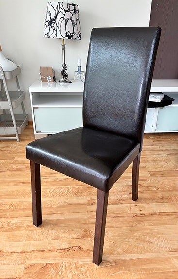 Nahkainen ruokapöydän tuoli ruskea 4 kpl
