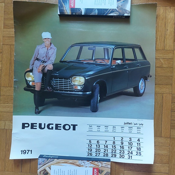 Peugeot 1971 seinäkalenteri ( osa puuttuu)
