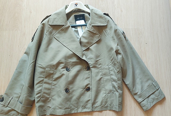 Lyhyt trenssi takki khaki