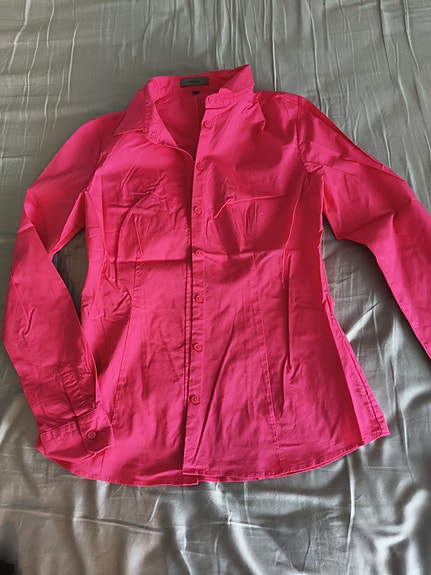 Montego-merkkinen laadukas pinkki kauluspaita koko 34