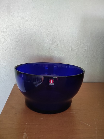 Iittala sininen lasikulho