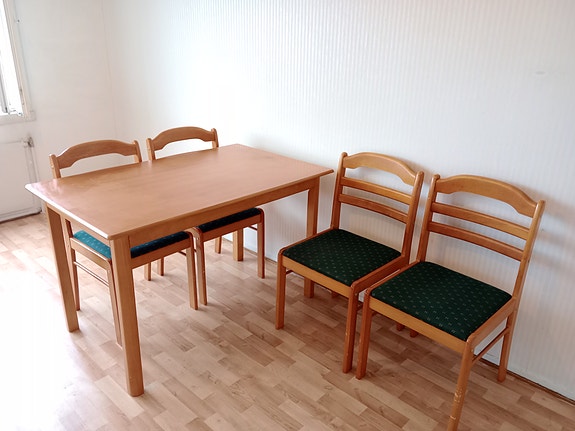 Dining Table + 4 Chairs  (solid wood and stable)