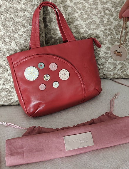 Radley London aitoa nahkaa punainen pieni käsilaukku