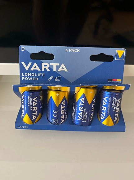 Varta Longlife Power D-paristot 4 kpl (uudet) ✅⚡️