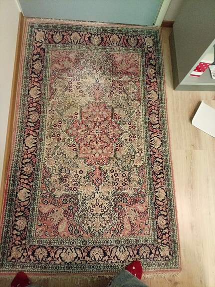 käsinsolmittu Kashmir silkkimatto