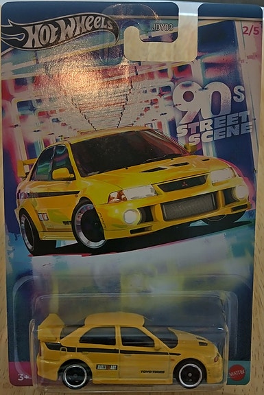 Mitsubishi Lancer EVO VI Sedan 4 door Yellow 1998 Hot Wheels 1:64 sporttiauto