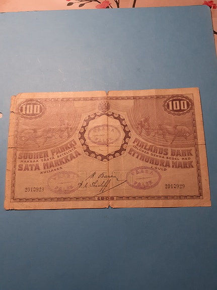 100 mk seteli  1909