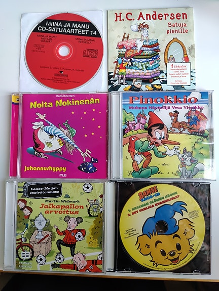 Lasten satu-CD-levyjä Miina ja Manu H.C. Andersen Noita Nokinenä Pinokkio Bamse