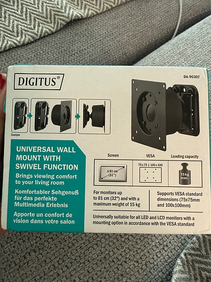 Digitus universaali seinäteline näytölle, kääntyvä, VESA 75x75/100x100