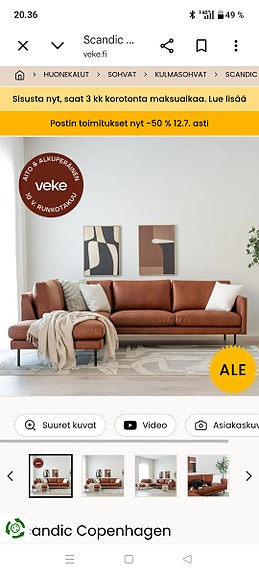 OSTETAAN nahkasohva