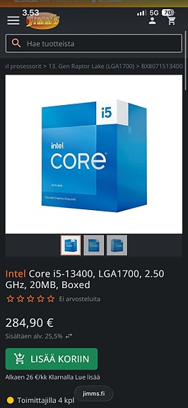 Intel Core i5-13400 prosessori LGA1700