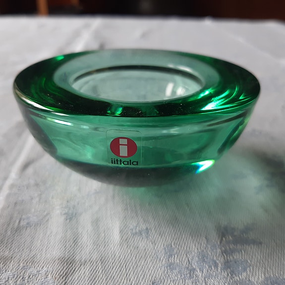 Iittala BALLO tuikkualusta,kynttilänjalka,vihreä