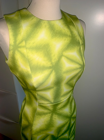 Calvin Klein keltainen/v.vihreä mekko 34/36