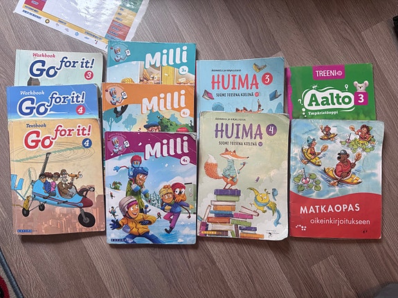 3.–4. luokkien oppikirjoja ja työkirjoja