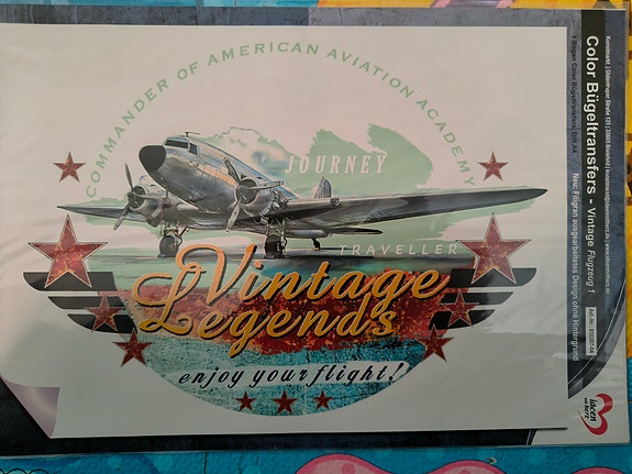 Uusi silityskuva „Vintage lentokone“