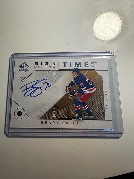 Upper Deck Brady Skjei Sign of the Times Auto New York Rangers