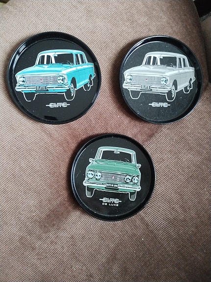 Vintage Moskvitsh Elite -peltiset lasinaluset (1967), 3 kpl