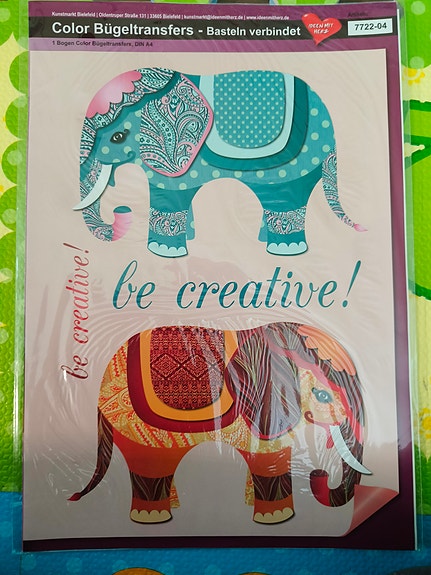 Uusi silityskuva „Norsut / Be Creative“
