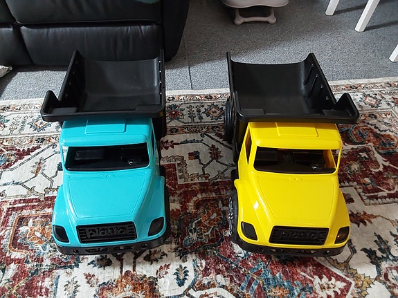 Plasto kuorma-autot leluauto turkoosi ja keltainen