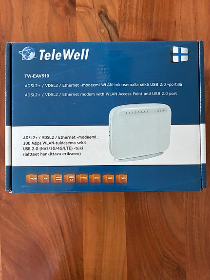 TeleWell TW-EAV510 ADSL2+ VDSL2 Ethernet WLAN -modeemi