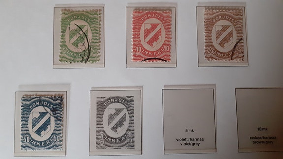 1920 Pohjois Inkeri postimerkki 5pen- 50pen