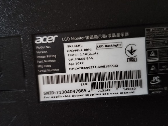 Acer GN246HL 24" LCD-näyttö