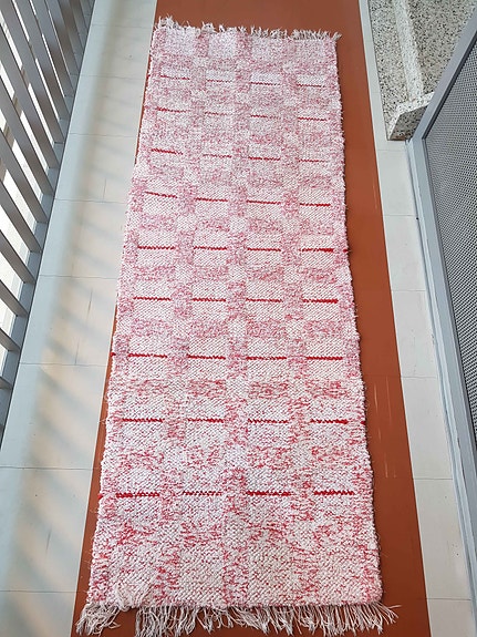 Räsymatto punainen - valkoinen 75x2100cm
