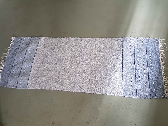 Räsymatto sininen valkoinen 75x200cm