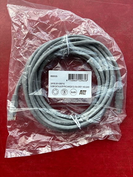ACT CAT6 U/UTP harmaa verkkokaapeli, 5m