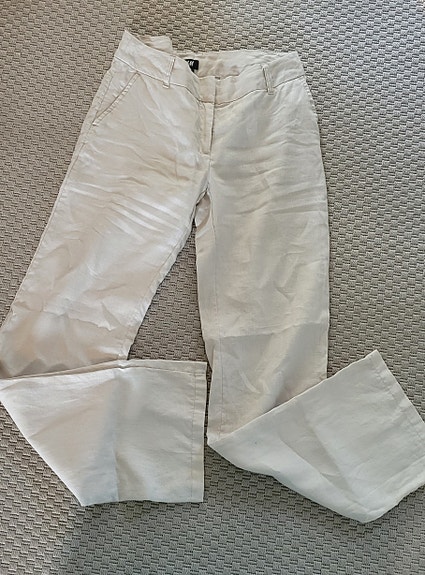 H&M vaaleat / beige pellavahousut koko 34