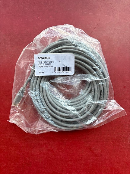 10m patch cable CAT6, U/UTP RJ45 male-male