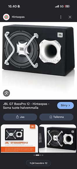 JBL GT BassPro 12 aktiivinen subwoofer autoon