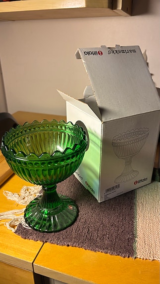 Iittala Mariskooli 155 mm vihreä lasikulho