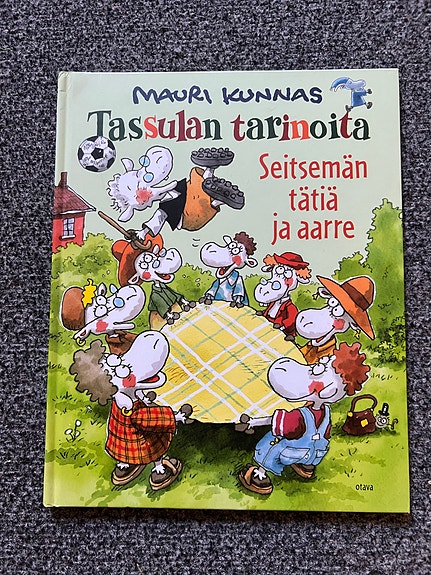 Mauri Kunnas: Tassulan tarinoita Seitsemän tätiä ja aarre -kirja