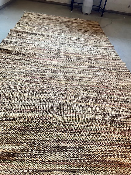 IKEA puuvillamatto ruskea-beige raidallinen