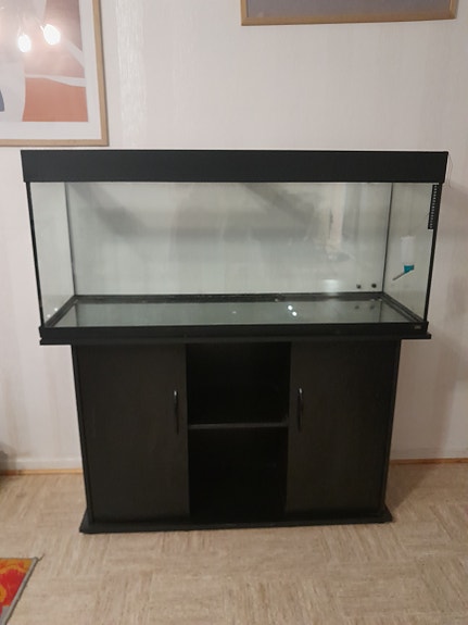 Terraario/ vanha akvaario kaapistolla ja verkkokannella