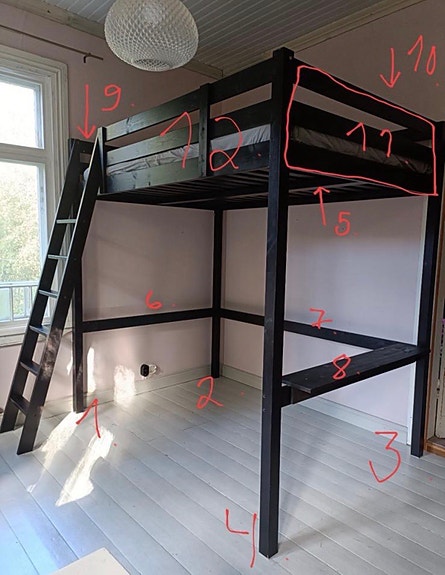 IKEA Storå parvisänky musta