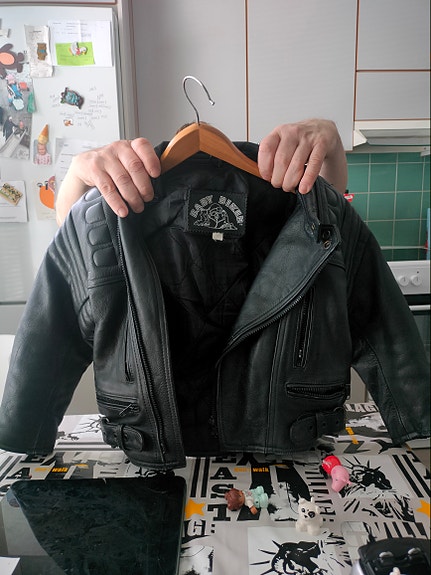 Baby Biker nahkatakki musta