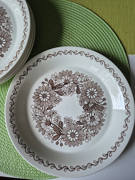 Finnish flint Elina matalat ruokalautaset 6 kpl