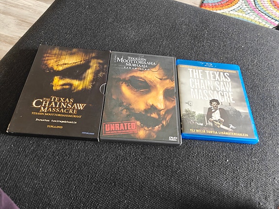 The Texas Chainsaw Massacre elokuvat 3 kpl DVD ja Blu-ray