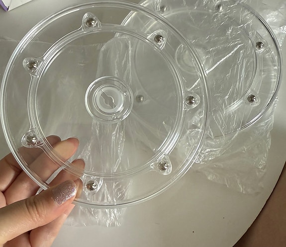 10 cm Kirkas pyörivä alusta 360° – akryylinen kääntölevy