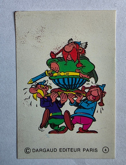 Dargaud Asterix Gallialainen sarjakuvan keräilykortti numero 4