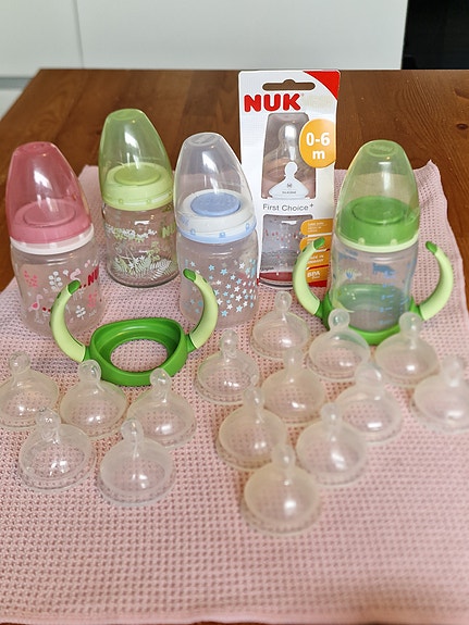 NUK tuttipullopaketti 0–6 kk + kahvat ja pullotutit