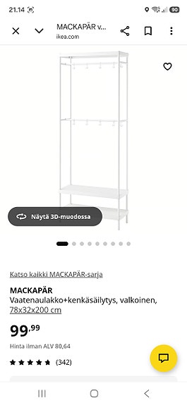 Eteisen naulakko